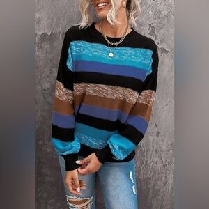 Cozy For Keeps Color Block Drop Shoulder Sweater